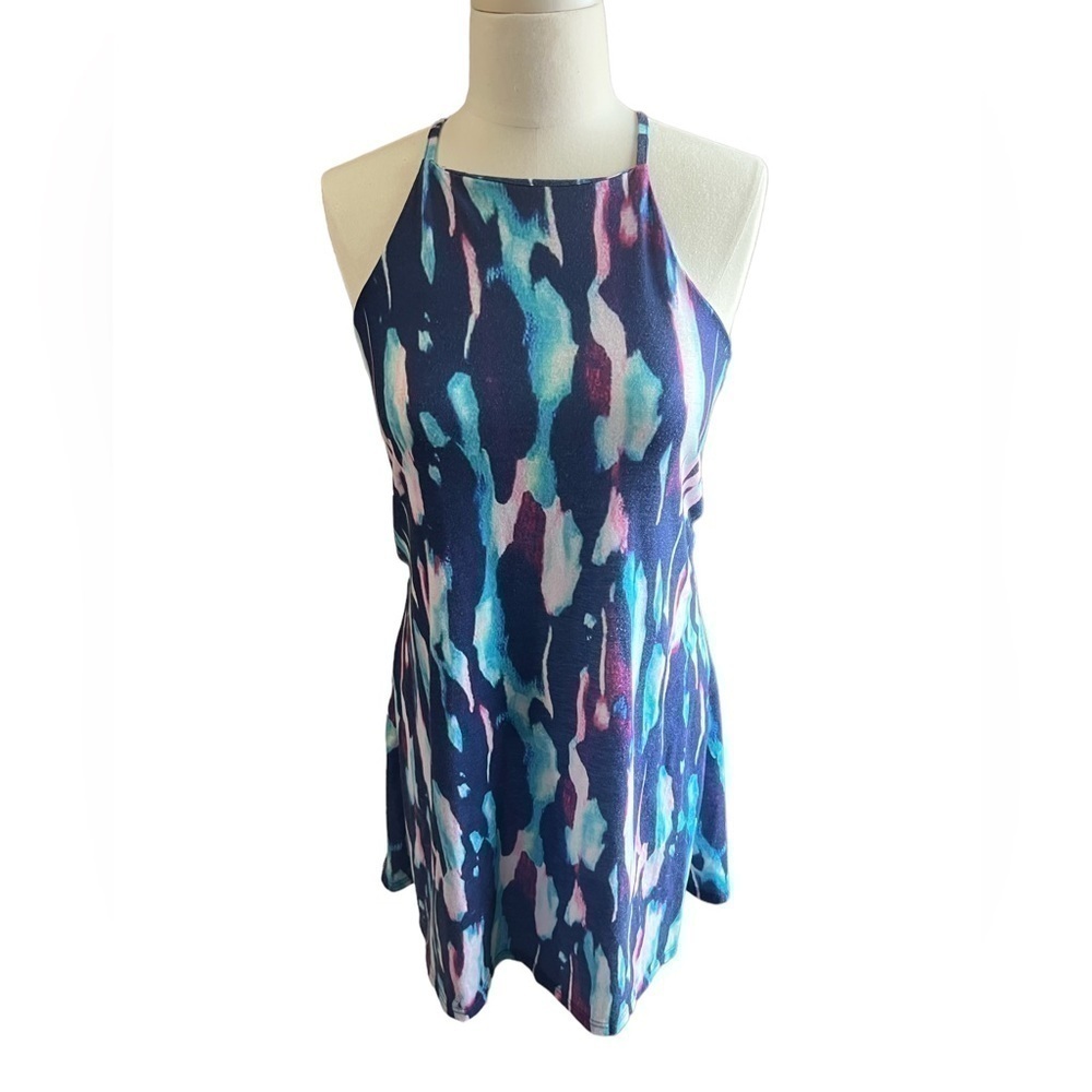 Mitilly Women's Halter Neck Loose Casual Sleeveless Mini size M